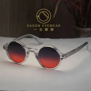 Retro round eyeglass frames men crystal acetate glasses cabernet red sunglasses - Picture 1 of 11
