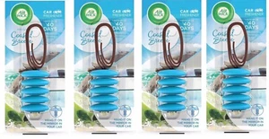 4xAir Wick Car Air Freshener Coastal Breeze Odour Neutraliser Lasts Upto 40 days - Picture 1 of 2