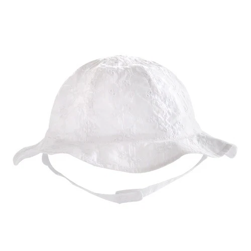 Sombrero para el sol Kohls Goldbug blanco con ojales bebé niña talla 6-18 meses NUEVO Foto 1 de 1