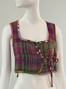 NWT Y2K 1990s Bazar de Christian Lacroix Cropped Boucle Tweed Vest Sz 38 France - Picture 1 of 8