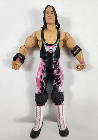 WWE Bret The Hitman Heart Wrestling Action Figure 2003 Jakks Pacific 7" Rare Cover