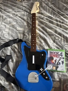 xbox one ROCK BAND 4 + Fender Jaguar Blue WIRELESS GUITAR Rockband SERIES-X - Picture 1 of 7