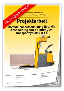 Technischer Betriebswirt TBW Projektarbeit & Präsentation IHK Investition FTS - Bild 1 von 6