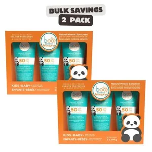 2 x Boo Bamboo Kids' SPF 50 Natural Mineral Sunscreen Lotion - Picture 1 of 2