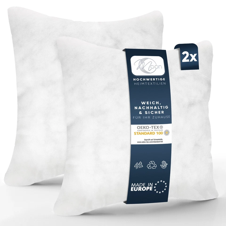 2er Pack Füllkissen Innenkissen fest gefüllt Hohlfaser Polyester Nonwoven Moon - Bild 1 von 1