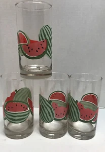 MCM Watermellon Tumbler Highball Glasses Set of 4 5 1/2 in Tall - Picture 1 of 10