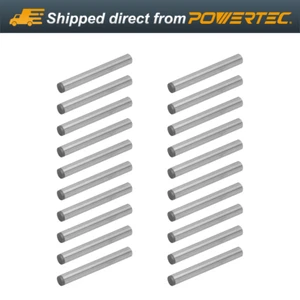 POWERTEC 71476-P2V Hardened Steel Dowel Pins 1/4" x 2", 20 PK, Silver - Picture 1 of 7