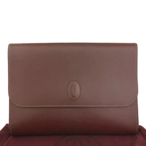 Bolso clutch de cuero Must de Cartier Burdeos/2BD1670 - Imagen 1 de 12