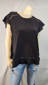 Blusa Top Mujer The Limited Negra Crew Shrt Slv Pequeña PXL GRANDE USADA - Imagen 1 de 6