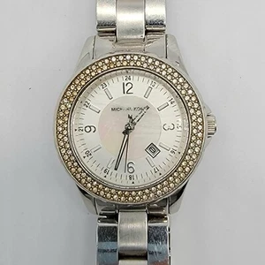 Michael Kors Women Watch 33mm Rhinestone Silver Tone 6.5" MK-5401 - Runs* - Picture 1 of 19