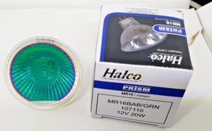 2/PACK Halco Prism BAB Green 20 Watt 12V MR16 107116 MR16BAB/GRN Bulb - Picture 1 of 3