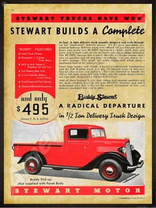1935 Stewart Trucks New Metal Sign: Buddy Stewart Pickup - Buffalo, New York - Picture 1 of 1