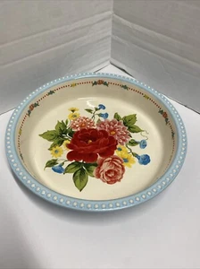 The Pioneer Woman Sweet Rose 9in Pie Plate Floral Stoneware NEW - Picture 1 of 10