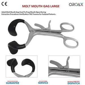 Abreboca Dental Molt Gag Propulsor Retractor Grandes Instrumentos Quirúrgicos Orales CE - Imagen 1 de 3
