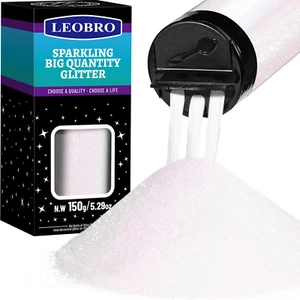 LEOBRO White Glitter, 150G/5.29Oz Iridescent White Fine Glitter, for Resin, Craf - Picture 1 of 12