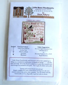 Little House Needleworks LEBENSBAUM mit Halbmondfarben Zahnseide & Tafel - Bild 1 von 3