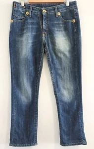 Mexx Jeans Vintage Long Jeans Women Sz 32 Blue Denim Straight Button Zip Pocket - Picture 1 of 8