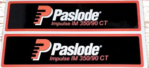 2x (One Pair) PASLODE IM350 VINYL STICKER DECAL LABEL LABELS c. 130mm x 32mm - Picture 1 of 1