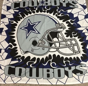 Vintage Dallas Cowboys Shower Curtain NFL Football 1997 Flaming Big Helmet - Picture 1 of 6