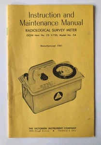Instruction And Maintenance Manual Victoreen Radiological Meter CD V-720 3A 1961 - Picture 1 of 5