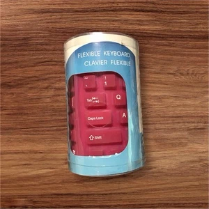 New Omnitech 107 Key Flexible Spillproof Silicone USB Keyboard pink - Picture 1 of 1