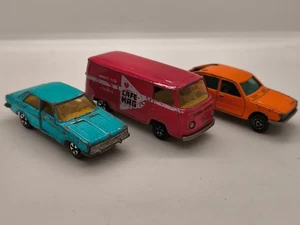 FOURGON VW T2 BUS + SIMCA 1308 + CHRYSLER 180 BLAU MAJORETTE FRANCE 70ERJAHRE - Bild 1 von 6