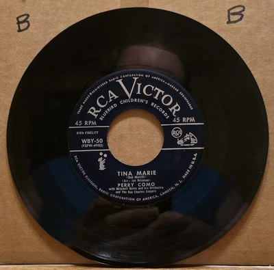 Perry Como: Round And Round/Tina Marie 45rpm Vinyl Record - RCA Victor Foto 1 de 2