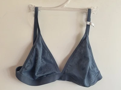 GapBody Medium Powder Blue Lace Bralette Floral Triangle Unlined - Image 1 of 4