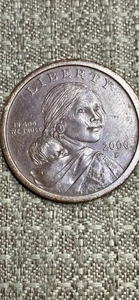 2000-P Sacagawea Dollar Wounded Eagle Error. Wrong Color No Gold On This Coin. - Picture 1 of 6