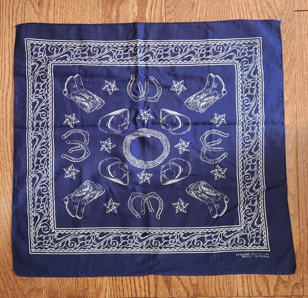 Western/Bandana Blue Original Vintage Plain & Solid Handkerchiefs