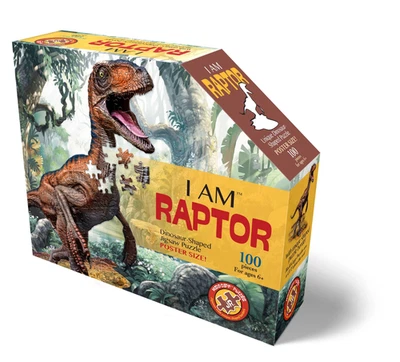 Rompecabezas Madd Capp - I Am Raptor 100 piezas rompecabezas único en forma de dinosaurio NUEVO Foto 1 de 4