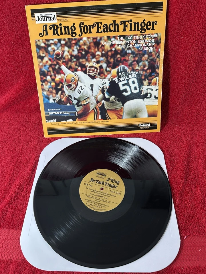 Disco de vinilo CFL EDMONTON ESQUIMALES 1982 temporada de campeonato fútbol americano de Canadá RARO Foto 1 de 4