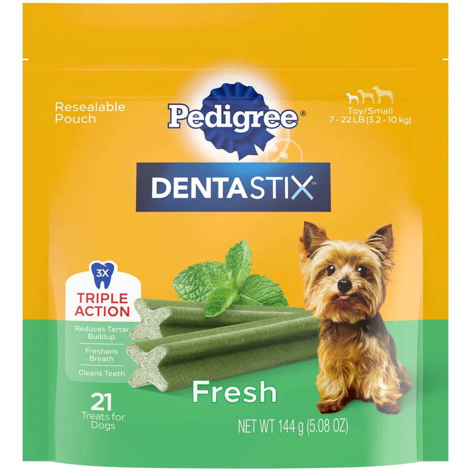 Pedigree Dentastix Treats Fresh For Toy Small Dogs Pack Of 21 Exp 7/25 5.08 Oz