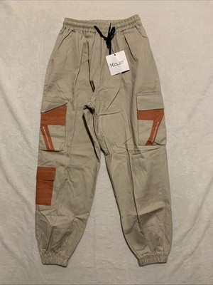 KCLOT Streetwear 慢跑者 嘻哈 货物 男式 中号 抽绳 棕褐色 全新 — 第 1/4 张图片