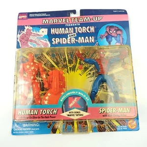 Marvel Team Up Action Figures The Human Torch & Spider-Man K-Mart Exclusive 1995 - Picture 1 of 2