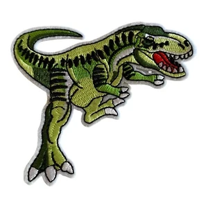 T-REX BRÜLLENDER DINOSAURIER GENIAL!  Bügelbild Patch + EIN GRATIS DINOSAURIER AUFKLEBER - Bild 1 von 3