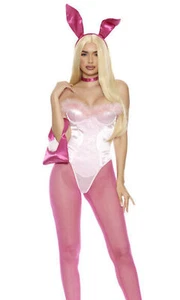 Sexy Forplay Legal Bunny Pink Satin Corset 5pc Costume 553151 - Picture 1 of 9
