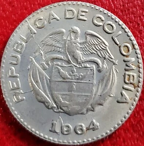 COLOMBIA 1964 10 CENTAVOS EAGLE ANIMAL ERROR COIN - Picture 1 of 5
