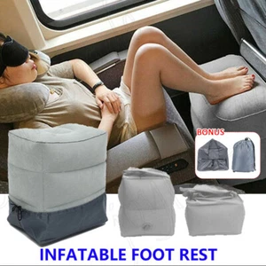 Inflatable Foot Rest Travel Air Pillow Cushion Home Office Travel Footrest Relax - Picture 1 of 12