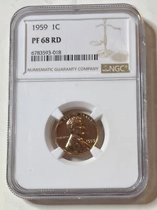 1959 Lincoln Memorial One Cent Proof Penny 1C NGC PF 68 RD BEAUTIFUL & SPOTFREE - Picture 1 of 2