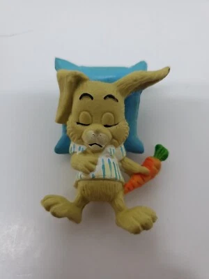 Vintage 1970's W Berrie Easter Bunny Rabbit Sleeping Collectible PVC Toy - Image 1 of 4