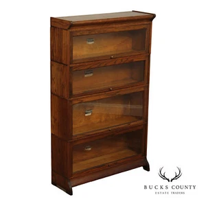 Pearson Antique Oak Four Stack Barrister Bookcase - Picture 1 of 18