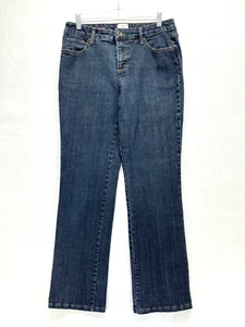 St. John's Bay Straight Leg Jeans Women's Size 10 - Mid Rise Dark Wash Stretch - Picture 1 of 11