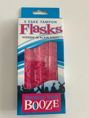 Nuevo Contrabandea tu bebida 5 falsos tampones tubos de alcohol frasco de alcohol concierto festival Foto 1 de 3