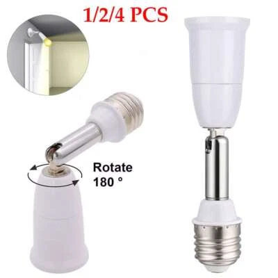 1~4 E27 Light Bulb Socket Adjustable Converter Lamp Holder Adapter Extender 3.9" - Image 1 of 4