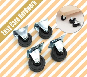 4 pcs 1.5" 40mm Castor Wheel Swivel Fixed Chair Caster Trolley Fix Wheels - Picture 1 of 10