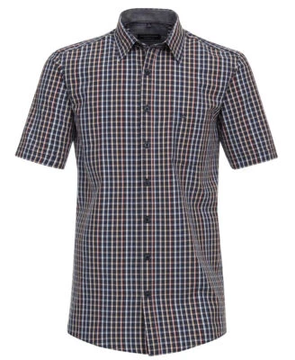 Kurzarmhemd Casamoda Comfort Fit Seersucker blau multicolor Karo Gr. M-7XL - Bild 1 von 4
