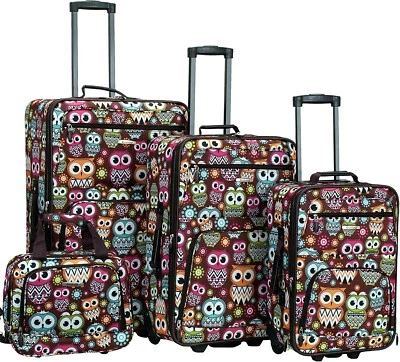 Juego de equipaje vertical Rockland Jungle Softside Owl 4 piezas 14" 29" 24" 28" Foto 1 de 4