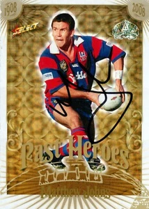 Signed 2008 NEWCASTLE KNIGHTS NRL Card MATTHEW JOHNS Centenary Past Heroes - Picture 1 of 3
