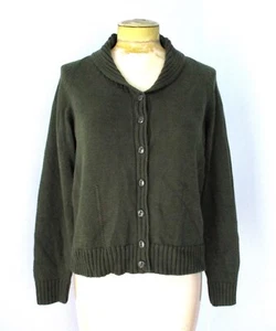 NWT Talbots Petites Green SOFT Cotton Rayon Cardigan Sweater Shawl Collar PS - Picture 1 of 6